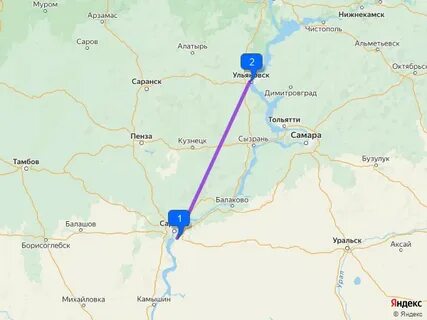Кузнецк ульяновск расстояние