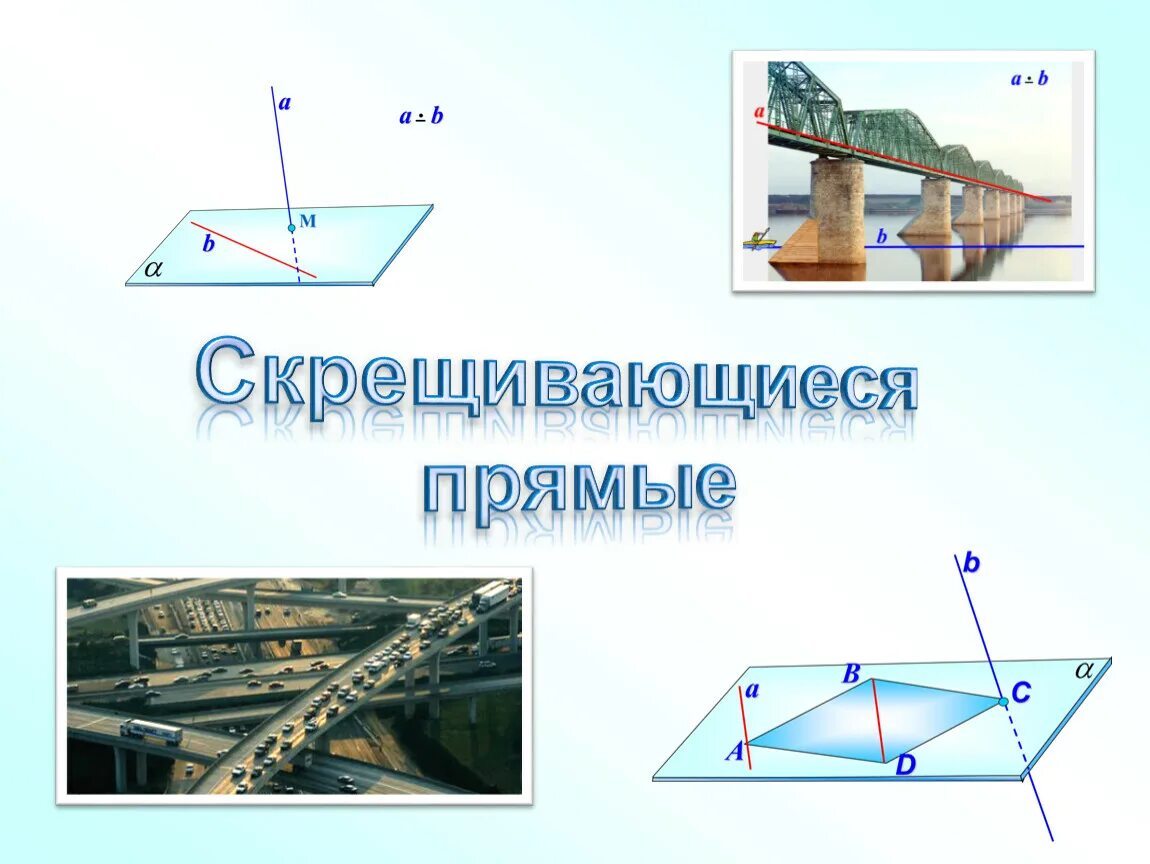 Примеры прямой в жизни. Скрещивающиеся прямые 10 кл. Скрещивающиеся прямые презентация. Скрещивающиеся прямые мост. Скрещивающиеся прямые в разных плоскостях.