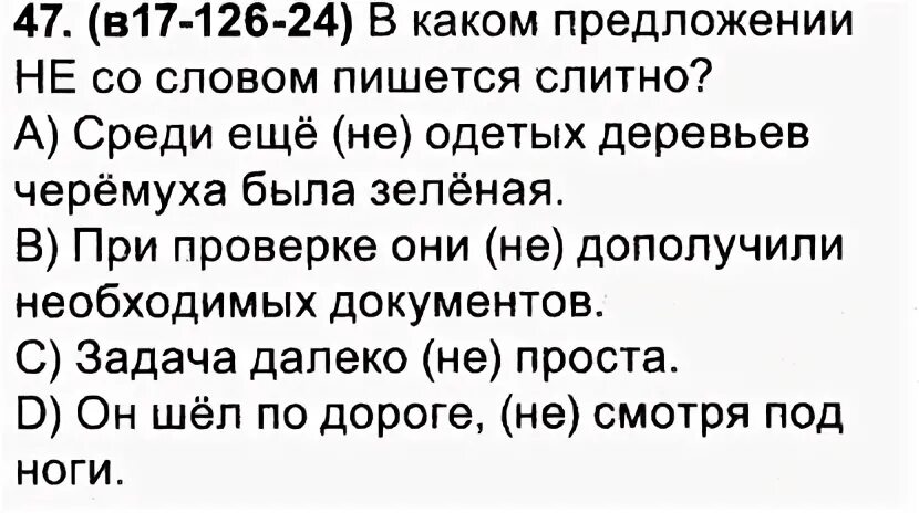 В каком предложении все слова пишутся слитно