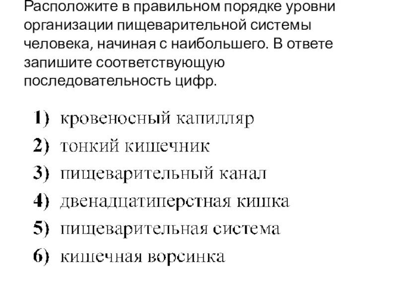 Обозначь верную последовательность процессов