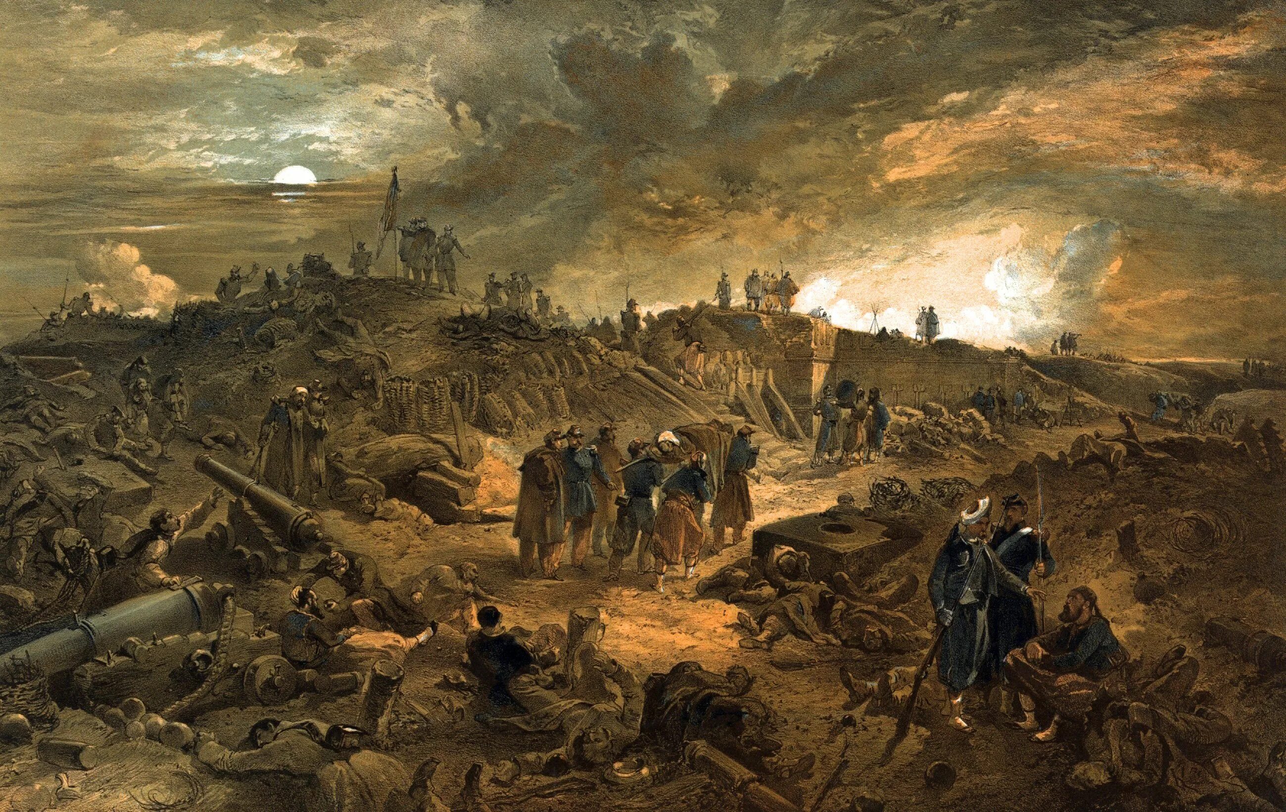 Малахов Курган в Севастополе 1855. Бой на Малаховом Кургане в Севастополе в 1855 году. После взятия 9 августа крепости