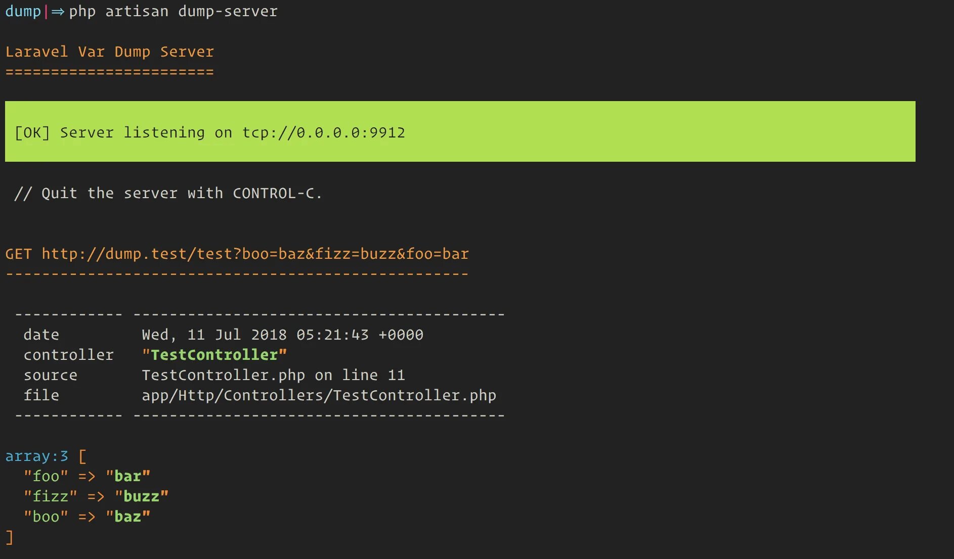 Server dumps. Laravel сервер. Php Artisan. Php Dump. Консоль Laravel.