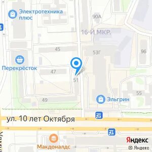 10 лет октября ижевск на карте