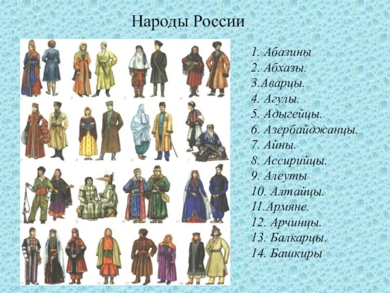 Перечислить народы россии