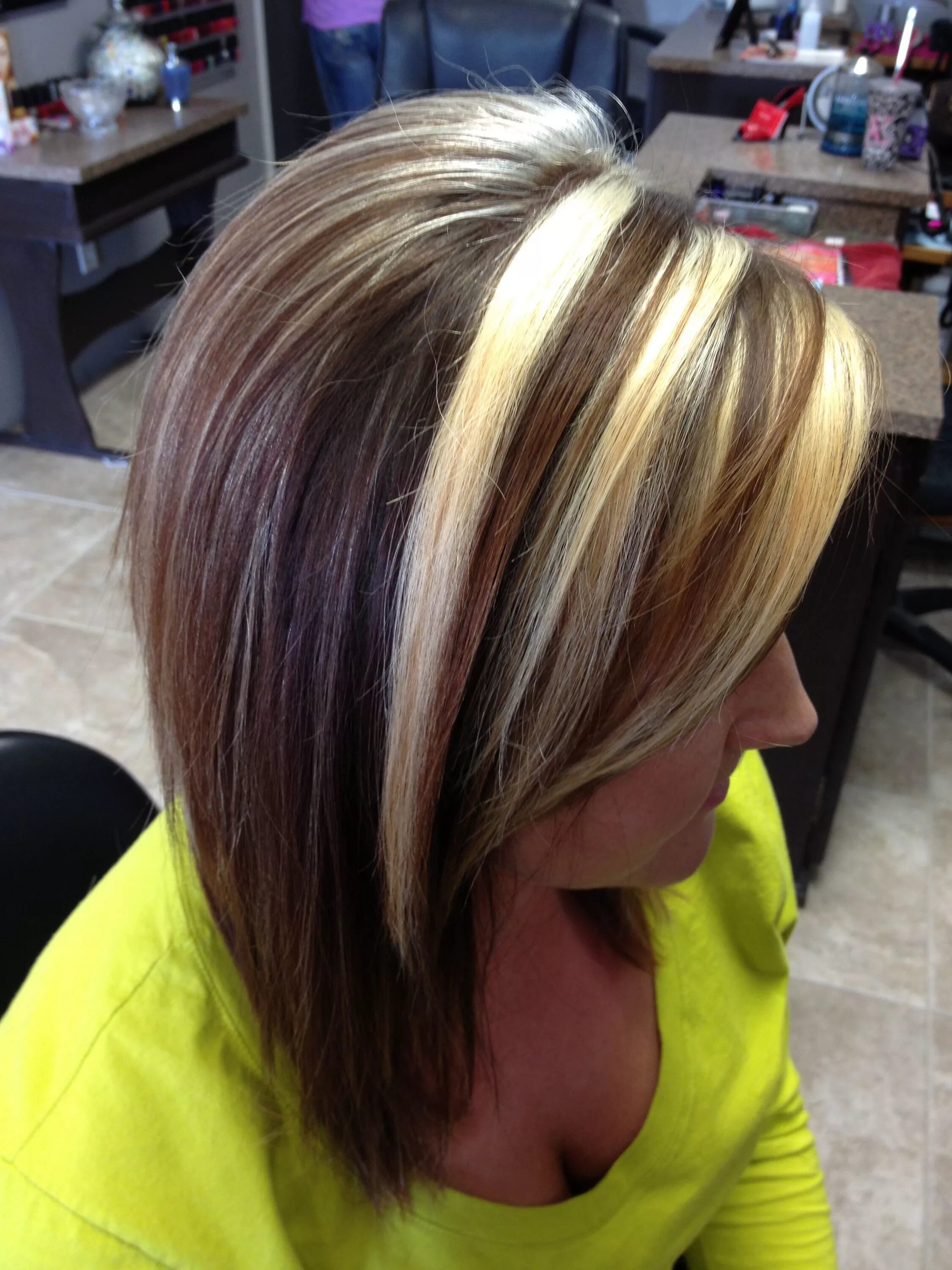 chunky highlights for brown hair - Bing Images Brown hair with blonde highlights