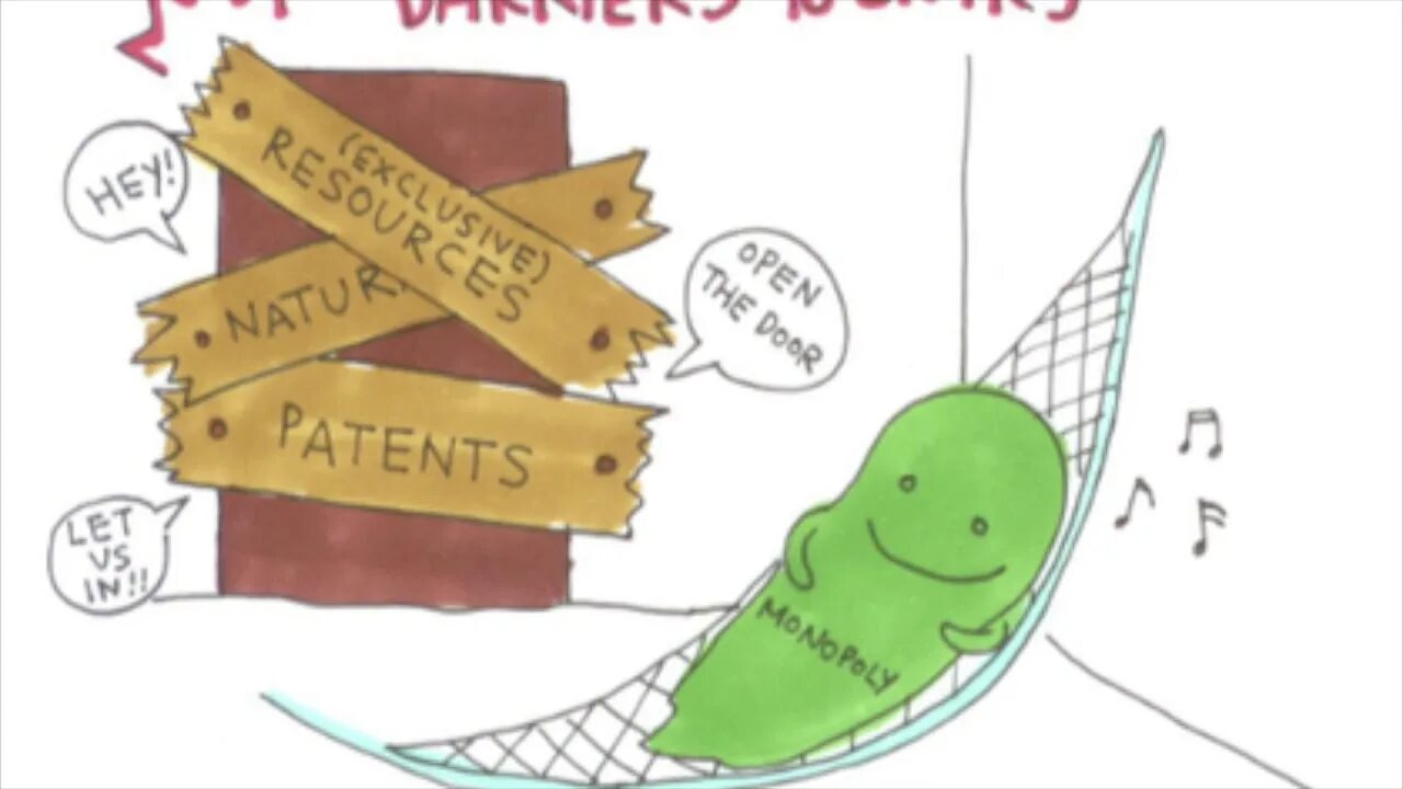 A barrier has been broken. Entry barriers. subjective barrier cartoon.