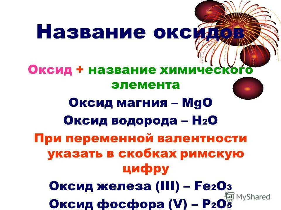 Определите валентность и назовите оксиды