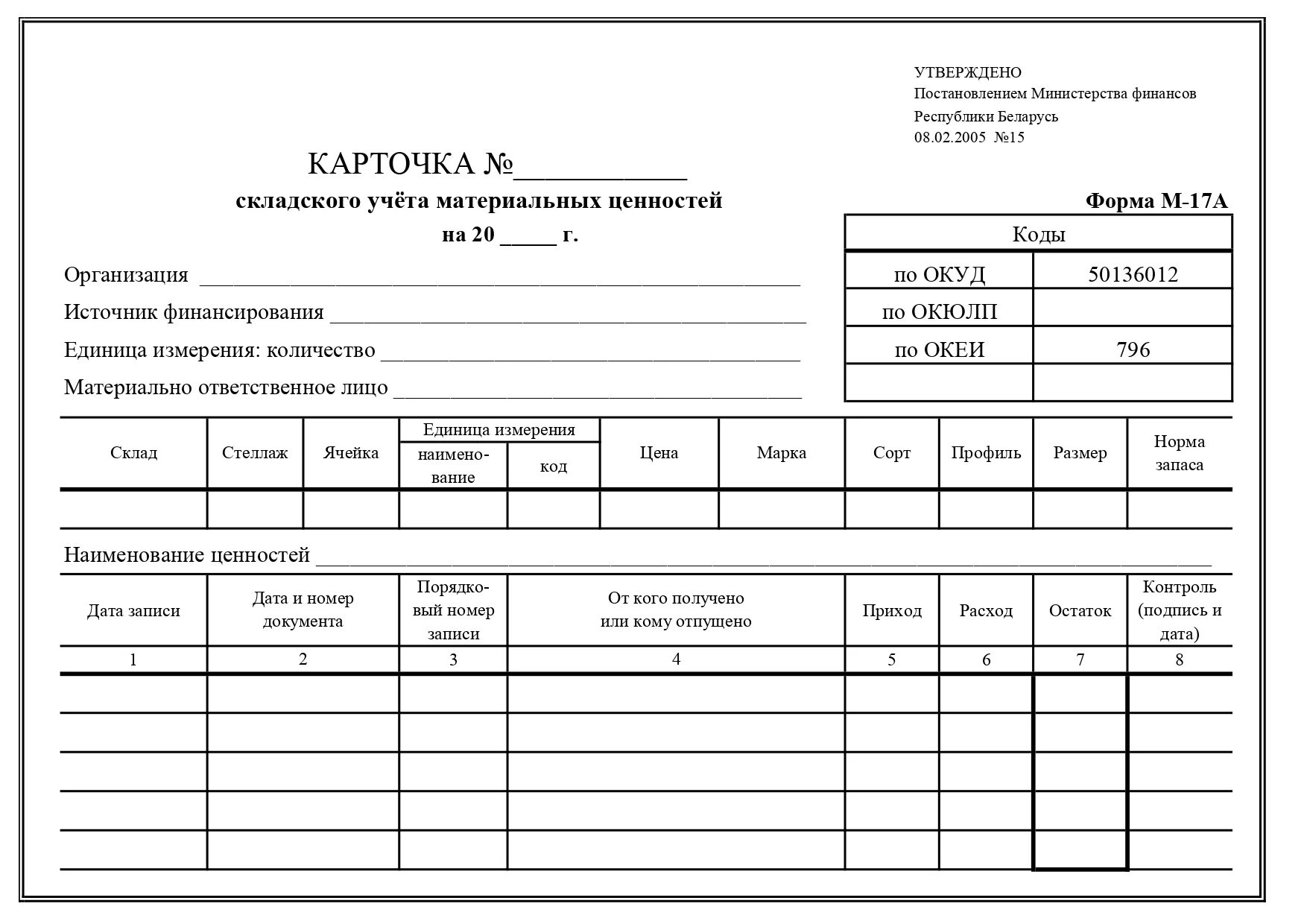 Счет утвержденная форма. Карточка складского учета (форма № м-17). Карточка количественно-суммового учета ф.0504041. Карточка учета материальных ценностей м-17. М-17 карточка складского учета ТМЦ.