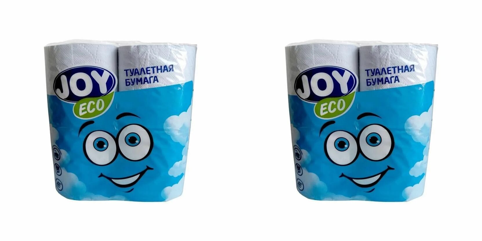 Туалетная бумага joy eco, 2сл. Белая 1/12. Эко джой. Сл. 4рул, белая.