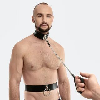 Submissive Collar and Leash for Men  Leather Bdsm-gear for Etsy.