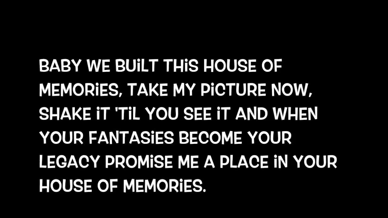 Песня хаус оф меморис. House of Memories текст. Baby we built this House on Memories текст. House on Memories текст. House of Memories Panic at the.