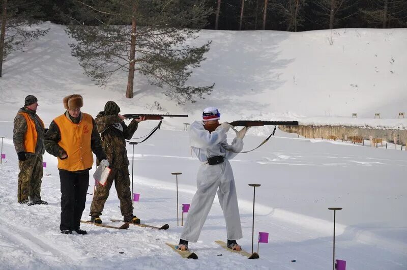 охота зимой.