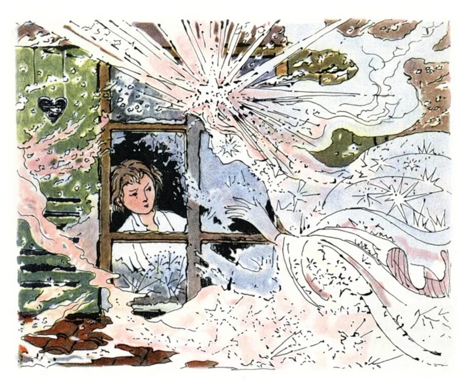 Книжные иллюстрации художников. Алфеевский иллюстрации к снежной Королеве.