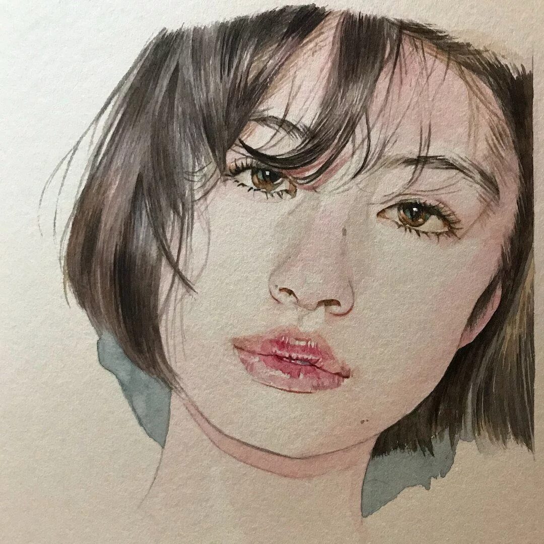 Увидишь портрет. Рейна ямада. рейна ямада акварель. reina yamada художник. портрет акварелью реина ямада.