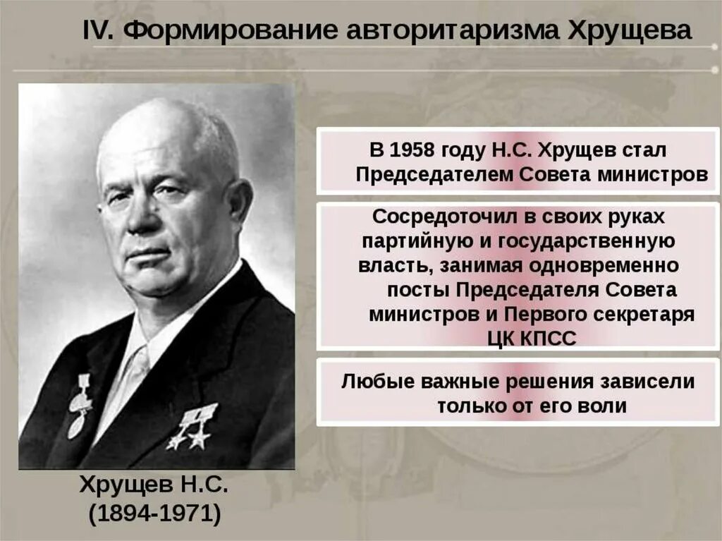 Н хрущев какие программы. Хрущев 1958. Н С Хрущев годы правления. Хрущев должность в 1953. 1958 Хрущев председатель.