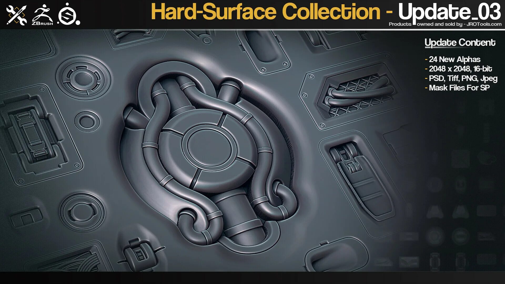 Zbrush hard surface. Hard surface 3d. Кисти для Zbrush hard surface. Hard surface Alphas Zbrush. Collection update