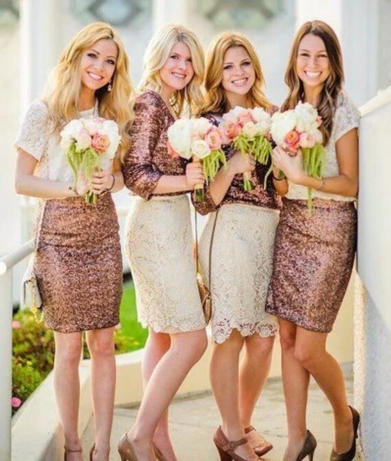 Как одеваются на свадьбу гости фото Love the #ombre thing going on too! #bridesmaids Bridesmaid dress colors, Brides