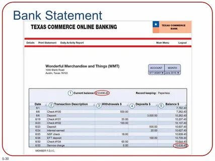 Bank statement