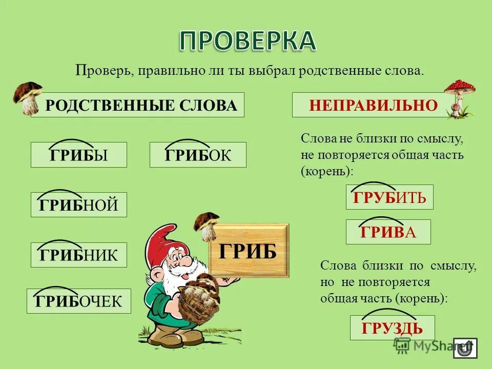 Грибок однокоренные слова. Родственные слова к слову. родственные слова грибной. родственные слова к слову гриб. родственные слова грибник.