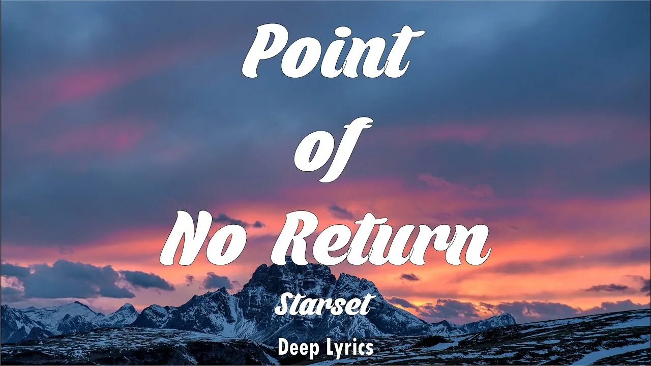 Песни поинт. Starset point of no Return. Past the point of no Return. Point of no Return Starset текст.