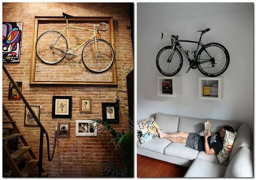 Bike room. Велосипед на стене. Велосипед в комнате. Велосипед в интерьере. Крепление для велосипеда на стену.