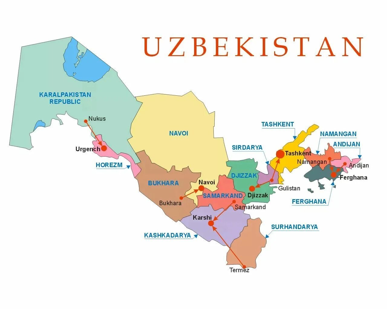 Узбекские территории. Политическая карта Узбекистана. Карта Узбекистана с городами. Карта Узбекистана с областями.