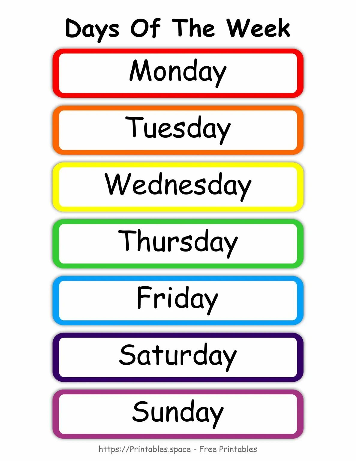 Week s days. Week s days
