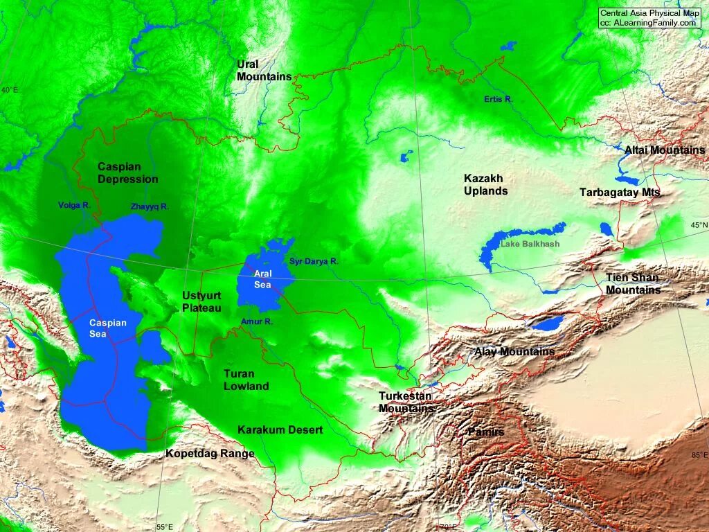 Средняя азия какие города. Карта Central Asia. Средняя Азия. Карта средней Азии. Орта Азия.