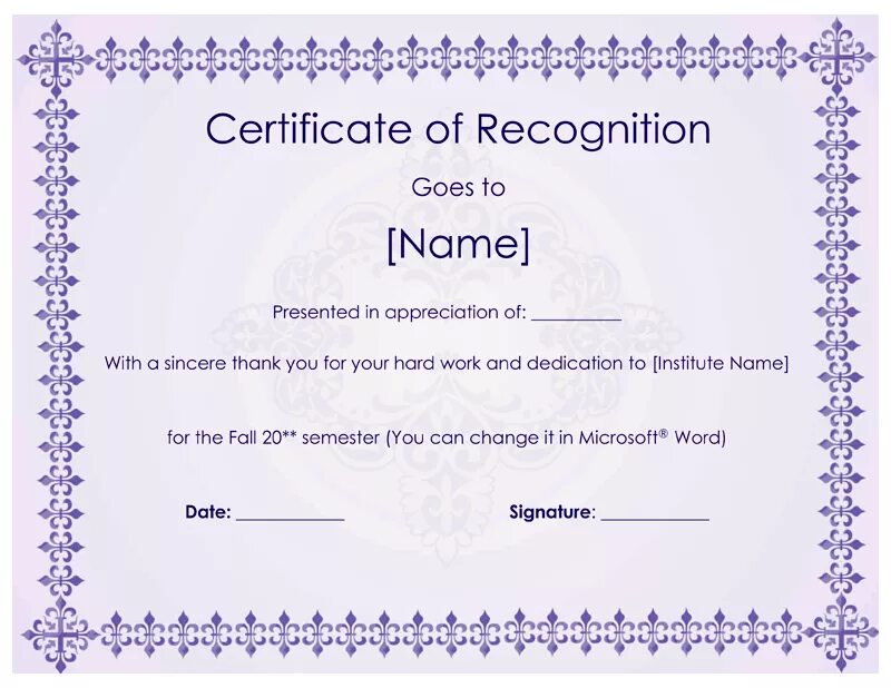 Certificate of recognition. Work Certificate. Certificate for. Appreciation Certificate for work.