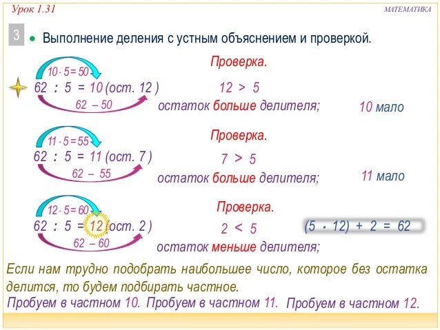 Деление с остатком объяснить ребенку. Деление с остатком 3 класс как объяснить ребенку. Подсказки по математике 3 класс деление с остатком. Научить ребенка деление с остатком 3 класс.