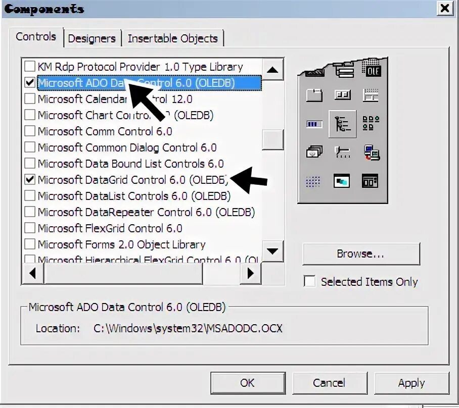 Dialog controls. Dialog controls
