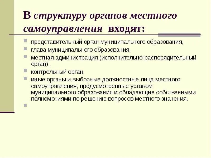 Представительные и иные органы местного самоуправления