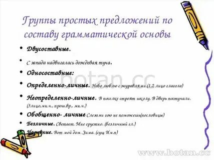 Упражнения по теме простое предложение