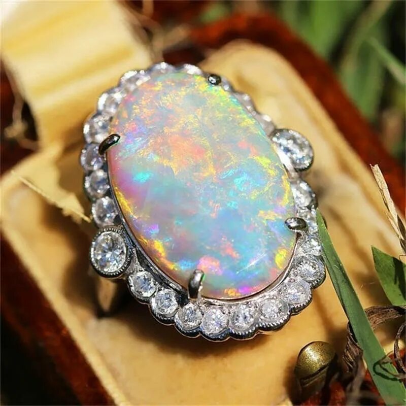 Pin by Brianne McGill on Ooh, Shiny Black opal ring, Black opal jewelry, Vintage