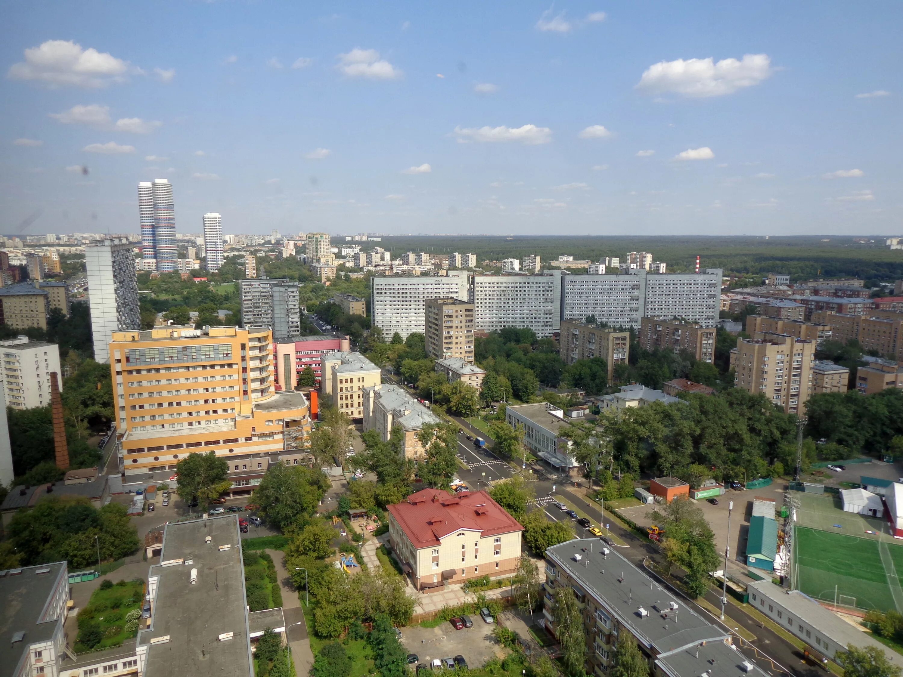 Северо-Восточный административный округ (СВАО). Алексеевский район Москва. СВАО Ярославский район. Северное Медведково с высоты птичьего полета.