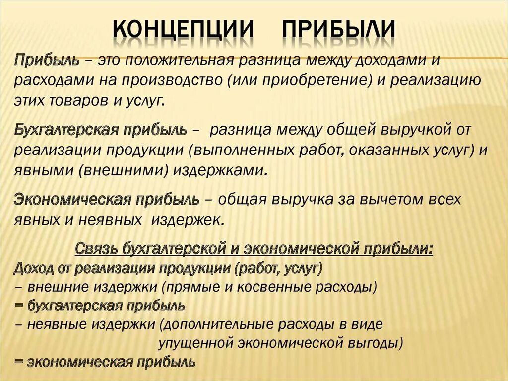 Концепции прибыли. Основные концепции прибыли. Что такое концепция экономической прибыли. Концепция прибыли в экономической теории.