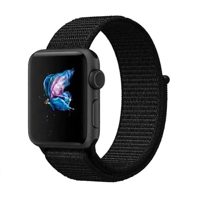 Ремешок apple watch отзывы. Нейлоновый ремешок Apple watch. Черные эпл вотч и ремешки. Apple IWATCH 2 42 mm. Apple IWATCH 3.