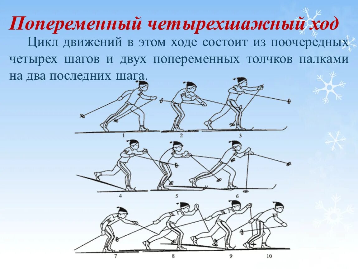 Лыжный спорт виды лыжных ходов. Попеременный четырехшажный ход фазы. Попеременный четырехшажный xoдi. Попеременный двухшажный и четырехшажный ход. Попеременнный четрыехшажный Халд.