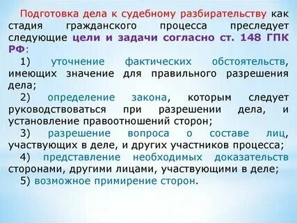 Окончание подготовки дела к судебному разбирательству