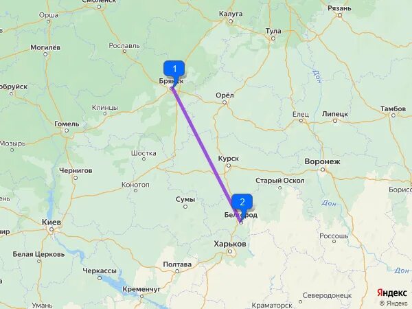 Сколько километров до брянска