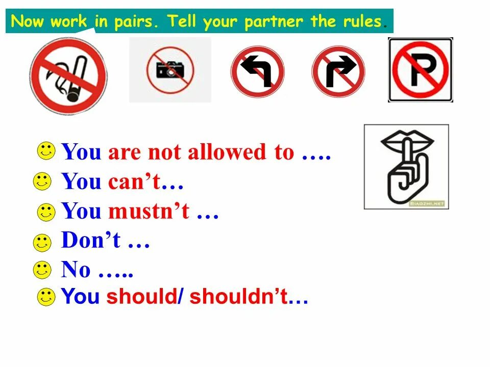 Mustn t meaning. Mustn't в английском языке. Must mustn't can't правило. Must mustn't игра. You must/mustn't знаки.