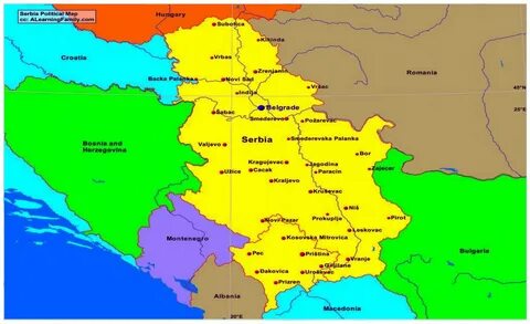 Карта Сербии 2025 крупно с городами и областями