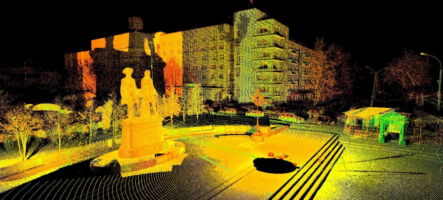 облако точек лазерных отражений. сканируй город. сканерная съемка местности. сканируй город. 3d сканирование зданий.