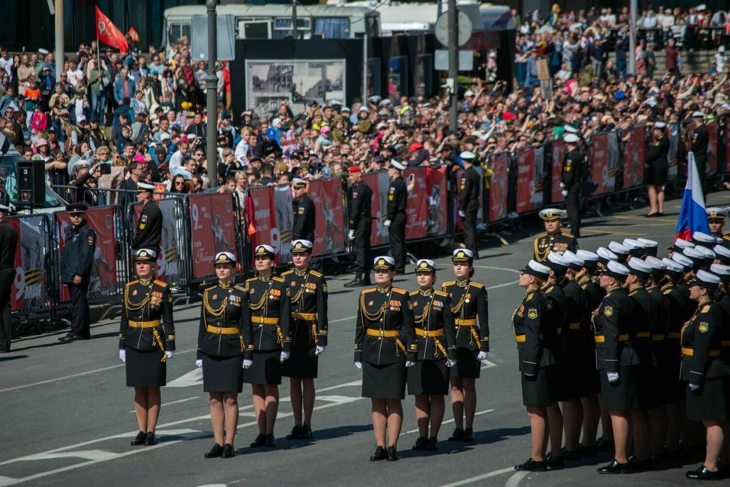 78 й. Парад Победы во Владивостоке 2023. Военный парад. Женщины на параде Победы.