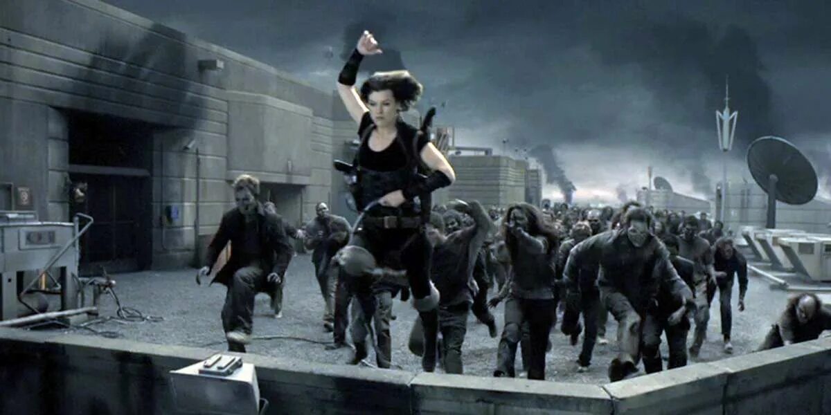 Нападение 2010. Милла Йовович обитель зла зомби. Милла Йовович обитель зла 4. Resident Evil: Afterlife 2010.