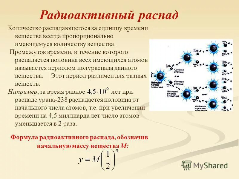 Определить число распадов