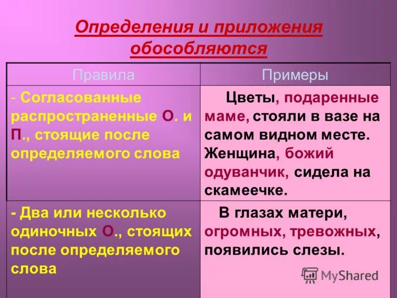 Предложения с обособленными приложениями 8 класс