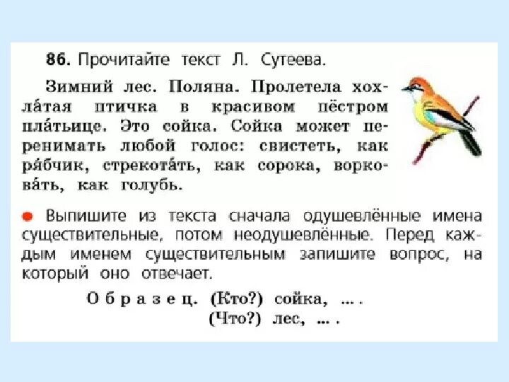 Три текста л. Одушевлённые и неодушевлённые имена существительные. Прочитайте текст л Сутеева. Одушевленные имена существительные 2 класс школа России. Прочитайте неодушевленные имена существительные.