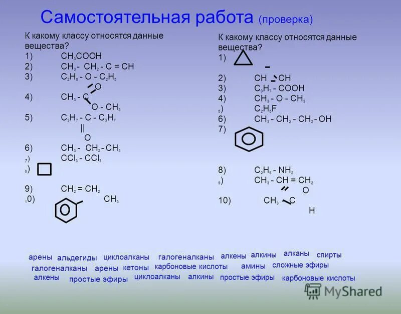 Определить к какому классу относится данное соединение