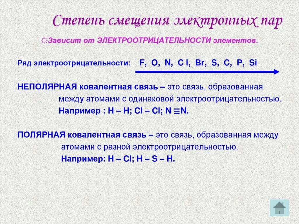 Атомы с одинаковой электроотрицательностью